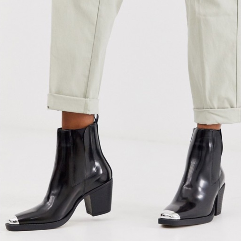 Truffle Collection western toe cap boots in black